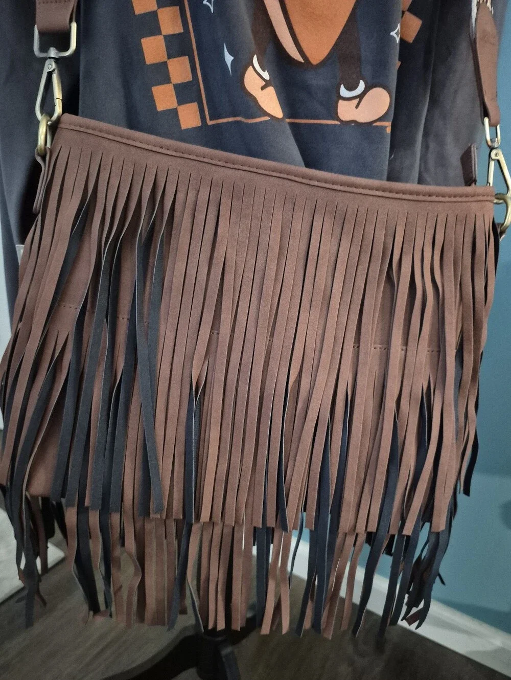 Fringe Crossbody Bag - Brown by Jen&co